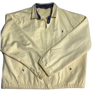 Vintage Polo Ralph Lauren Logo Beige Zip Up Soft Light Jacket Size XL